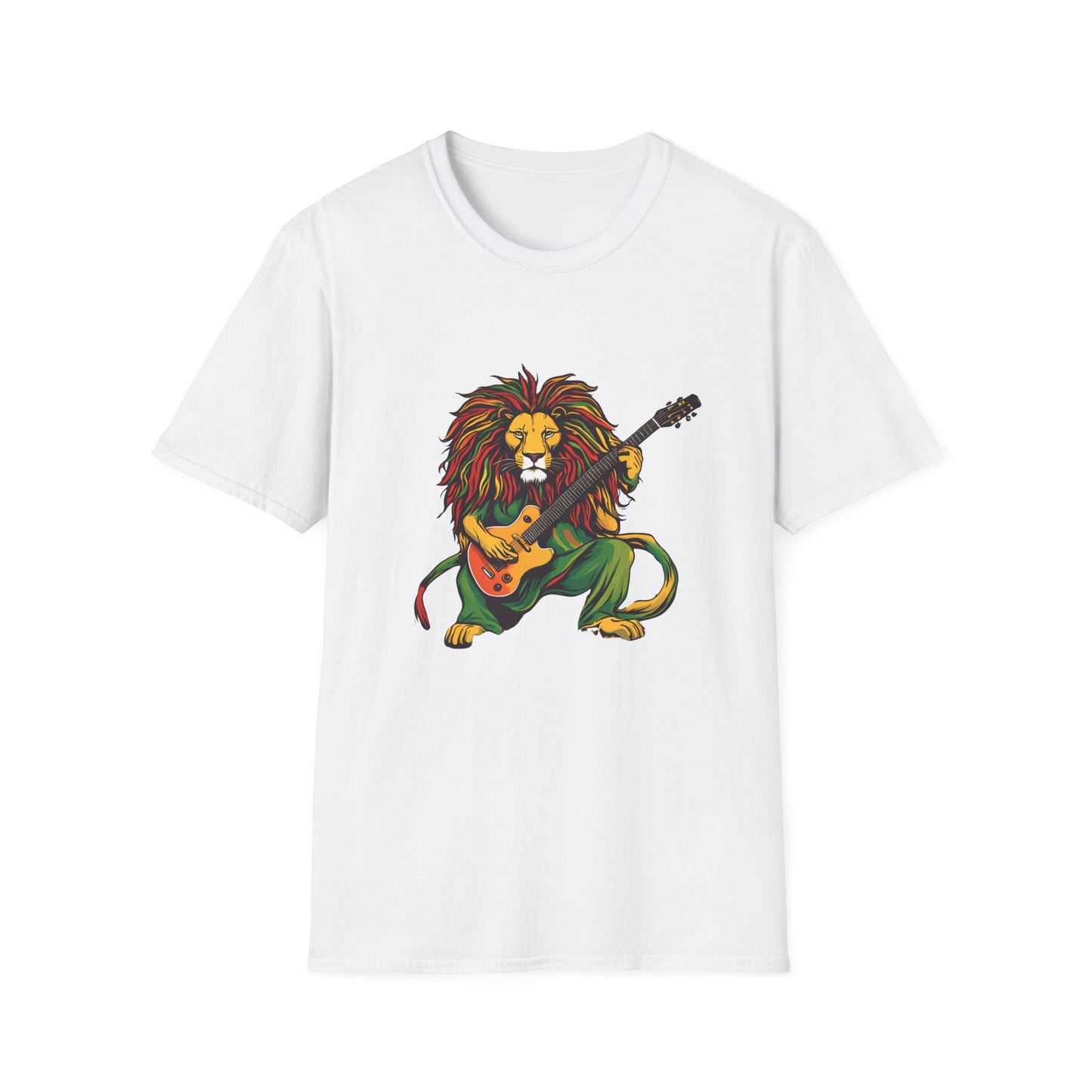 Guitar Reggae Lion T-Shirt | Unisex Softstyle