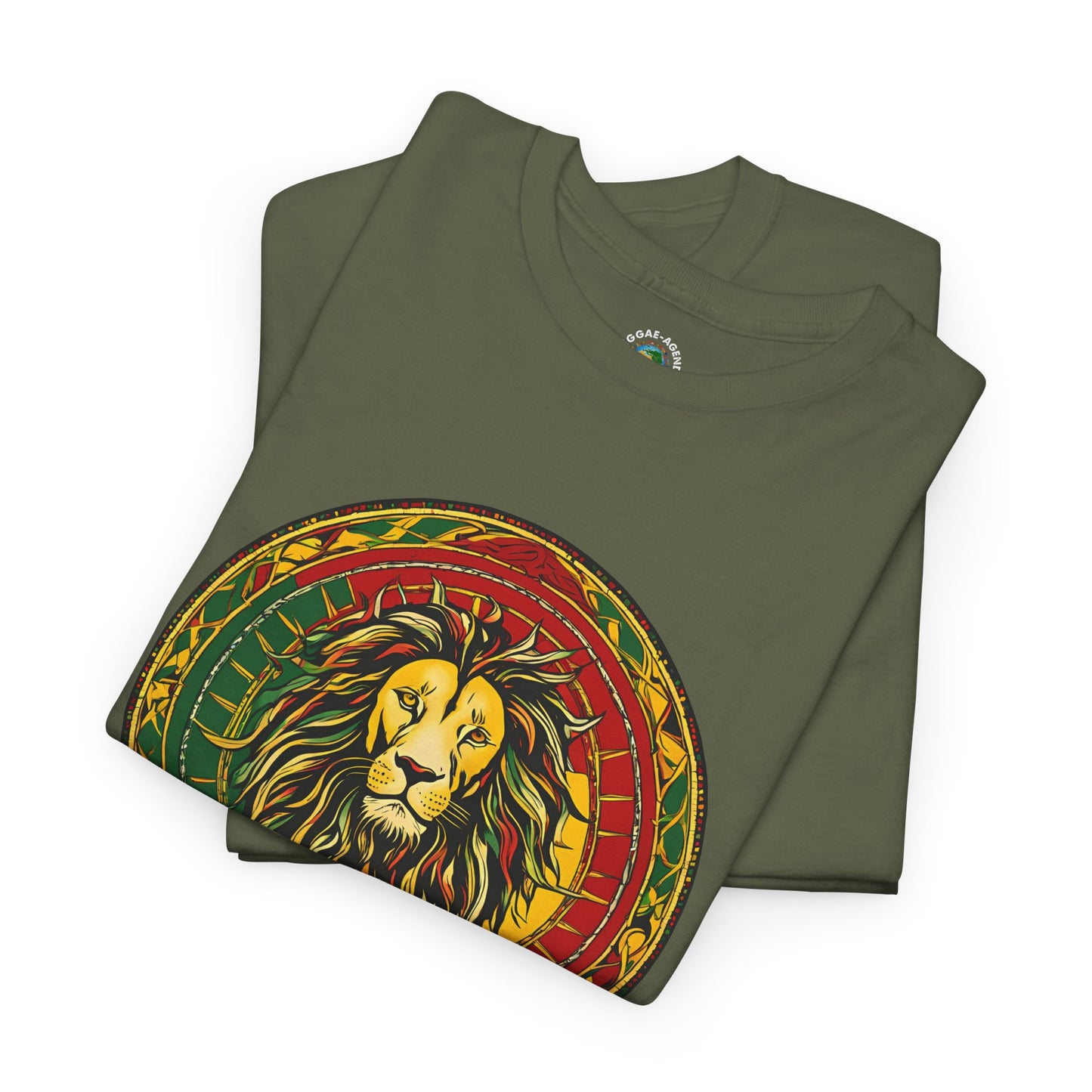 Lion Rasta Circle Tee - Reggae Lion Graphic T-Shirt