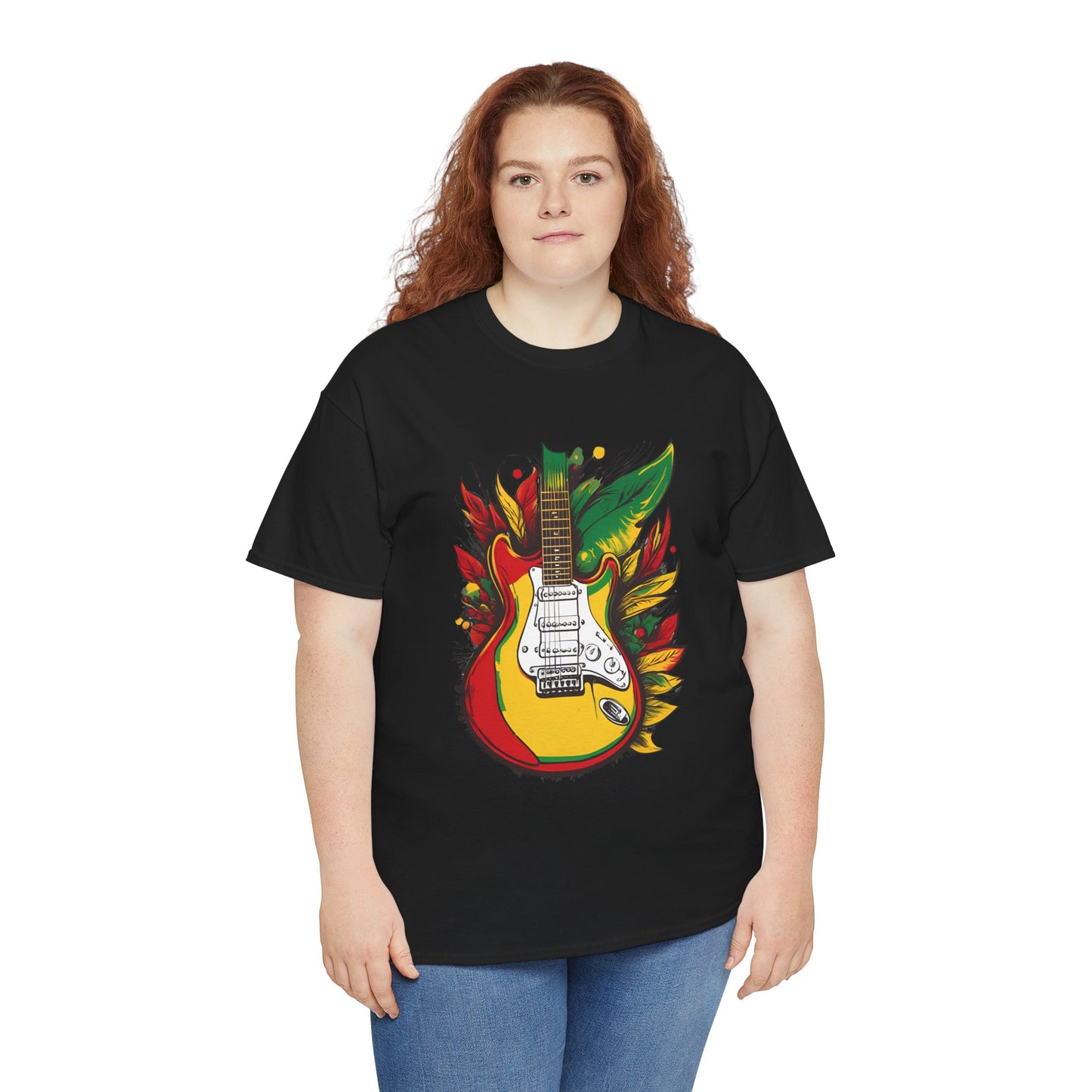 Flaming Electric Guitar Tee — Bold Rock Music Graphic T-Shirt