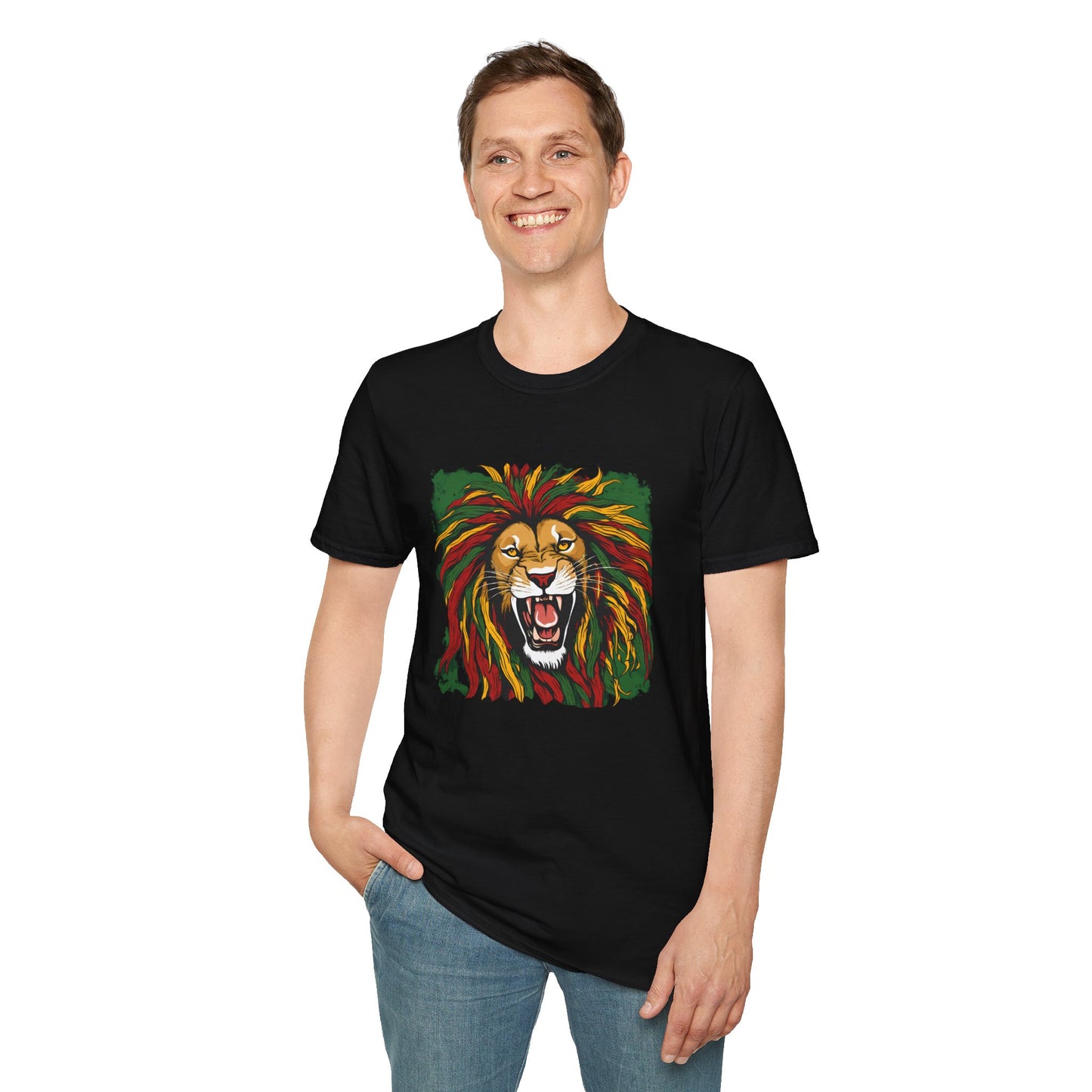 Roaring Reggae Lion T-Shirt | Unisex Softstyle