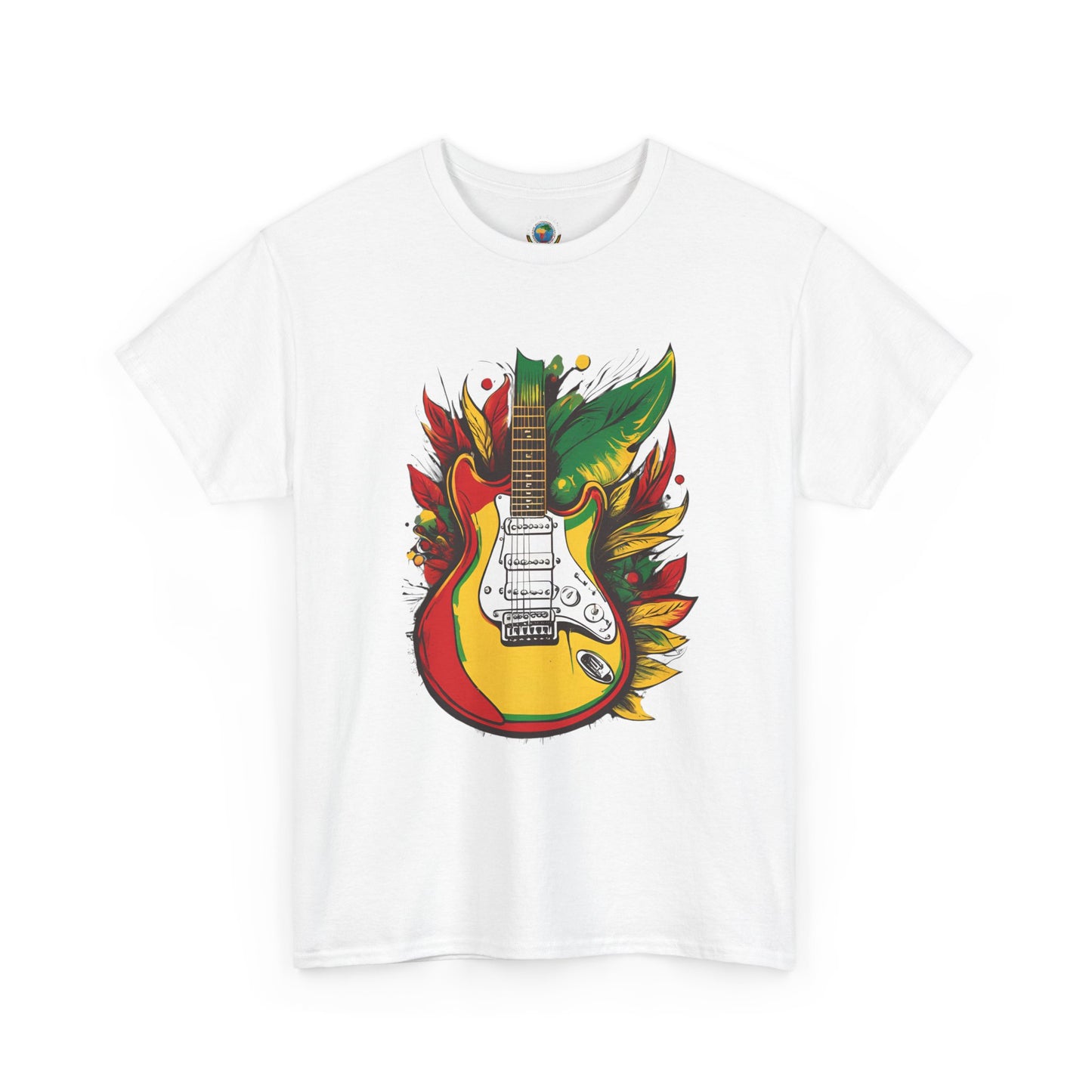 Flaming Electric Guitar Tee — Bold Rock Music Graphic T-Shirt