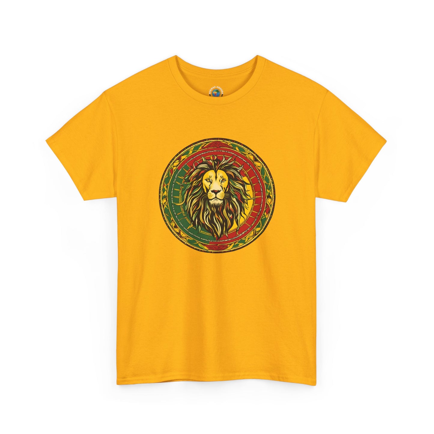 Lion Rasta Circle Tee - Reggae Lion Graphic T-Shirt