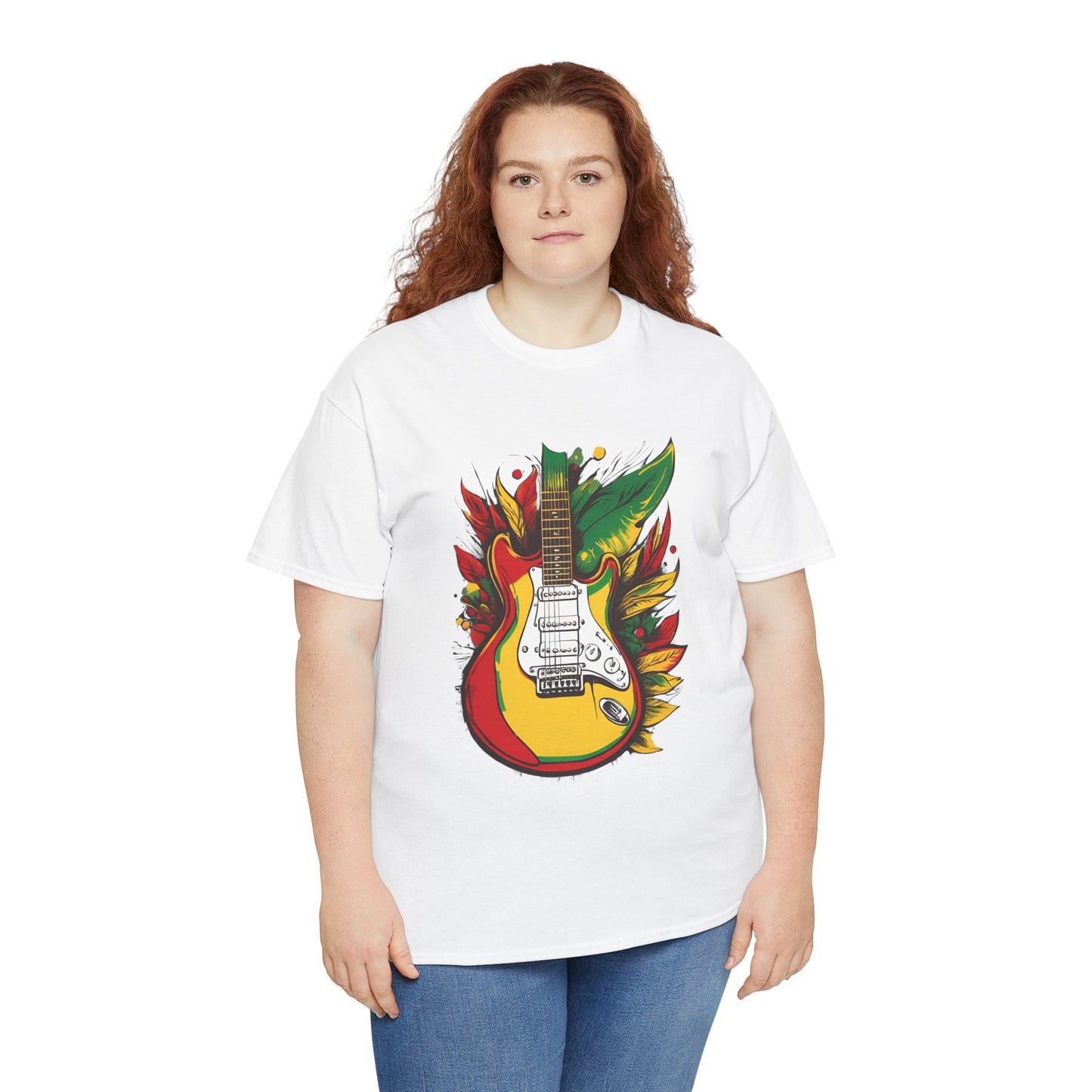 Flaming Electric Guitar Tee — Bold Rock Music Graphic T-Shirt