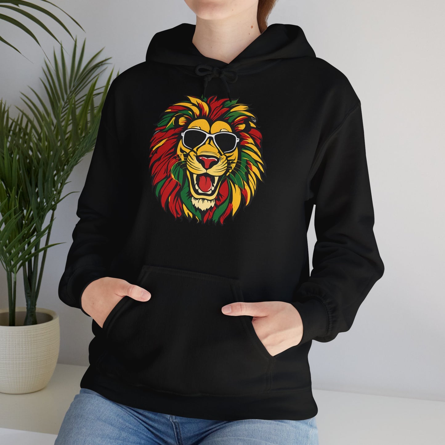 Reggae Lion King Hooded Sweatshirt | Unisex Heavy Blend™