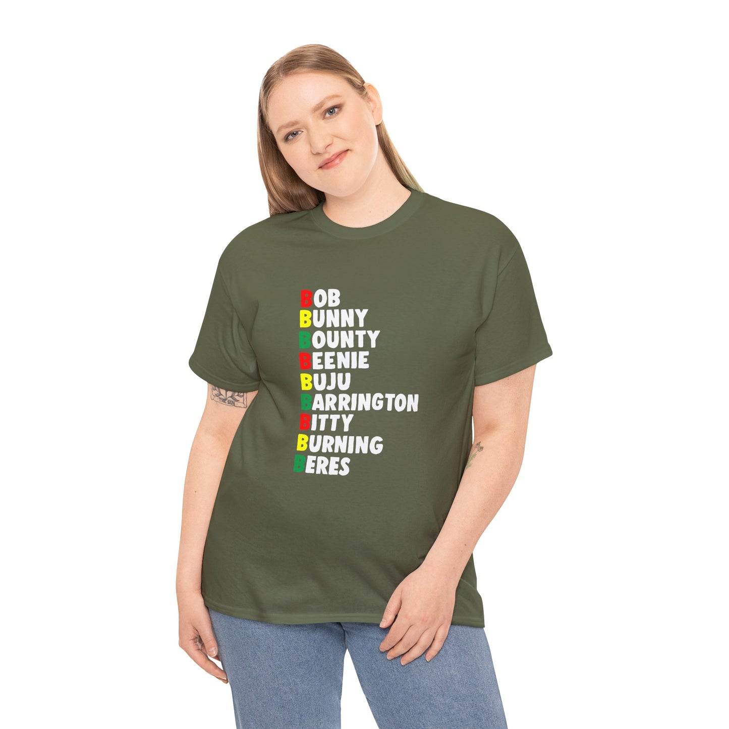 Reggae Legends Tee — Vertical Artists List (Bob, Bunny, Bounty, Buju, Barrington)