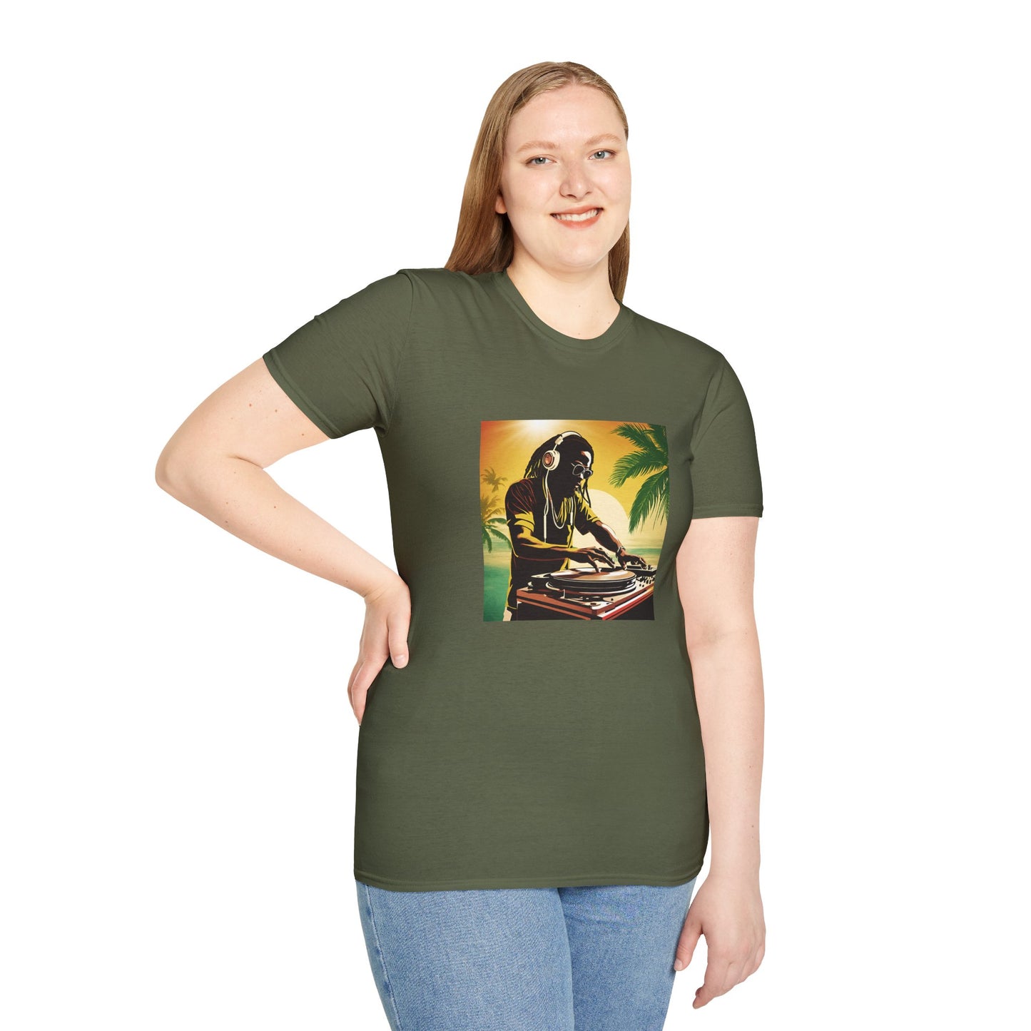 Reggae DJ Beach T-Shirt | Softstyle Unisex