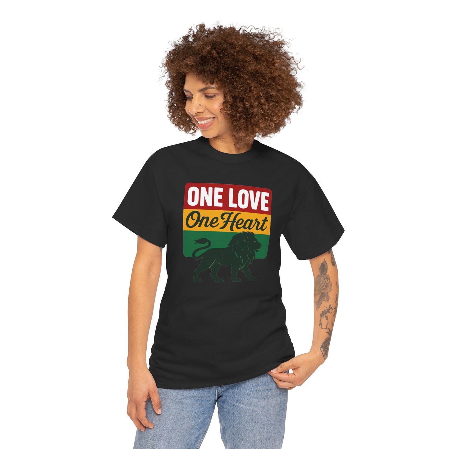 One Love One Heart Lion T‑Shirt — Rasta Reggae Pride Tee