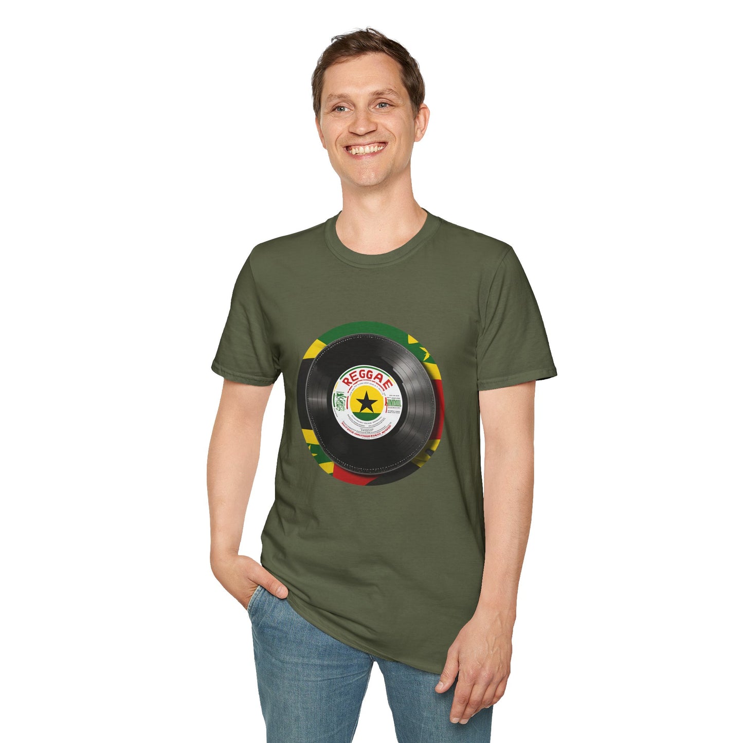 Red Yellow Green Vinyl T-Shirt | Unisex Softstyle