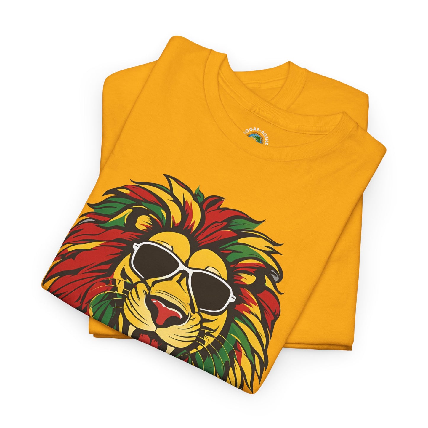 Rasta Lion Graphic Tee — Colorful Reggae Lion with Sunglasses