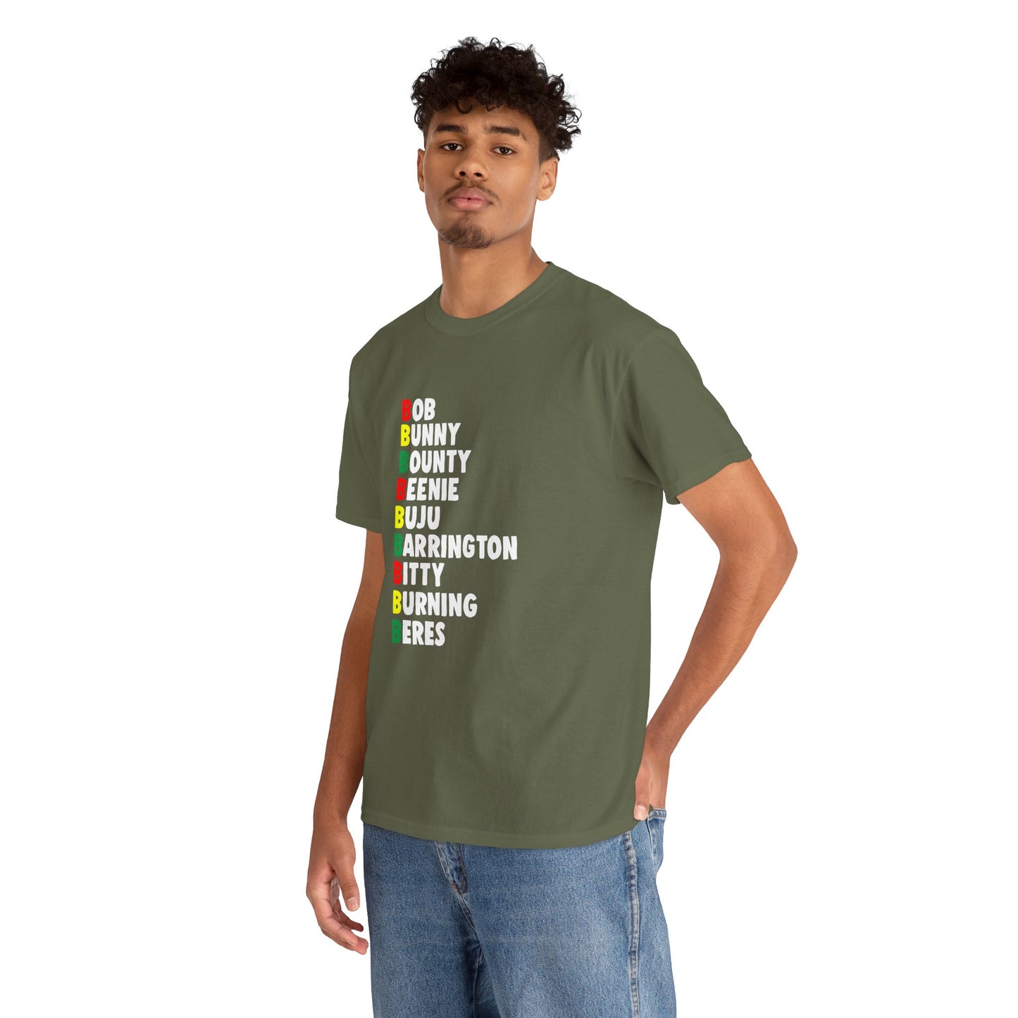 Reggae Legends Tee — Vertical Artists List (Bob, Bunny, Bounty, Buju, Barrington)