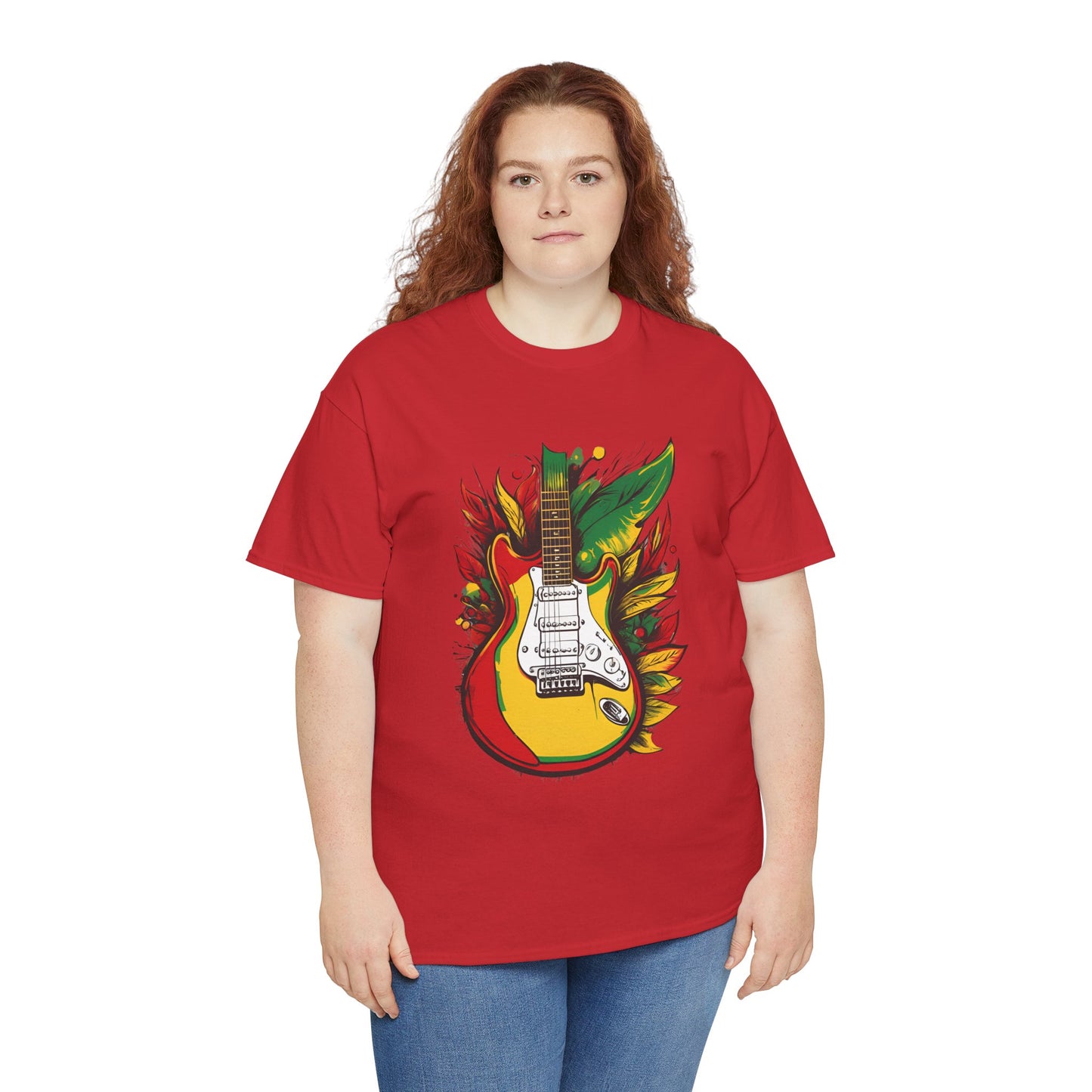Flaming Electric Guitar Tee — Bold Rock Music Graphic T-Shirt
