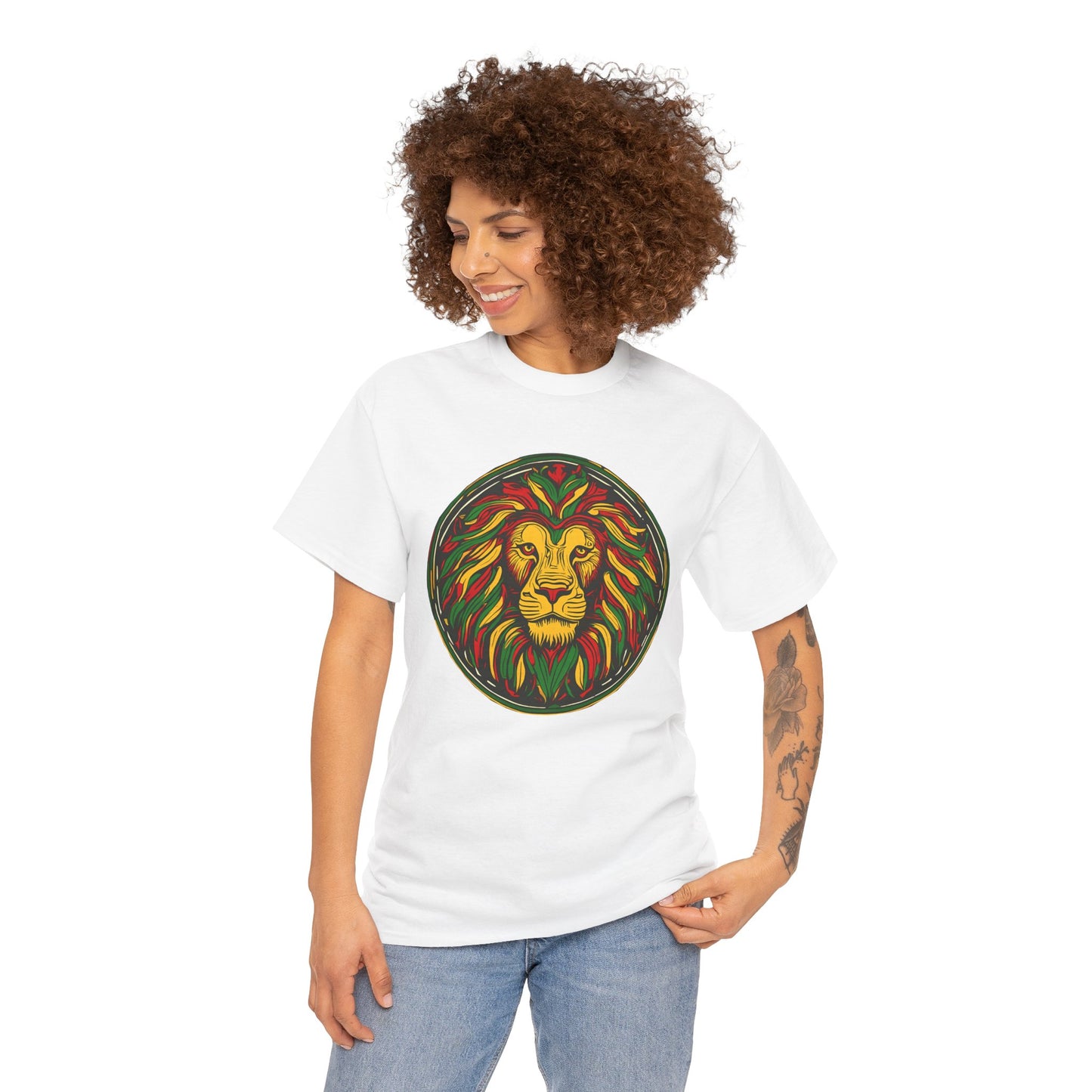 Lion Rasta Graphic T‑Shirt — Reggae Lion Circle Design
