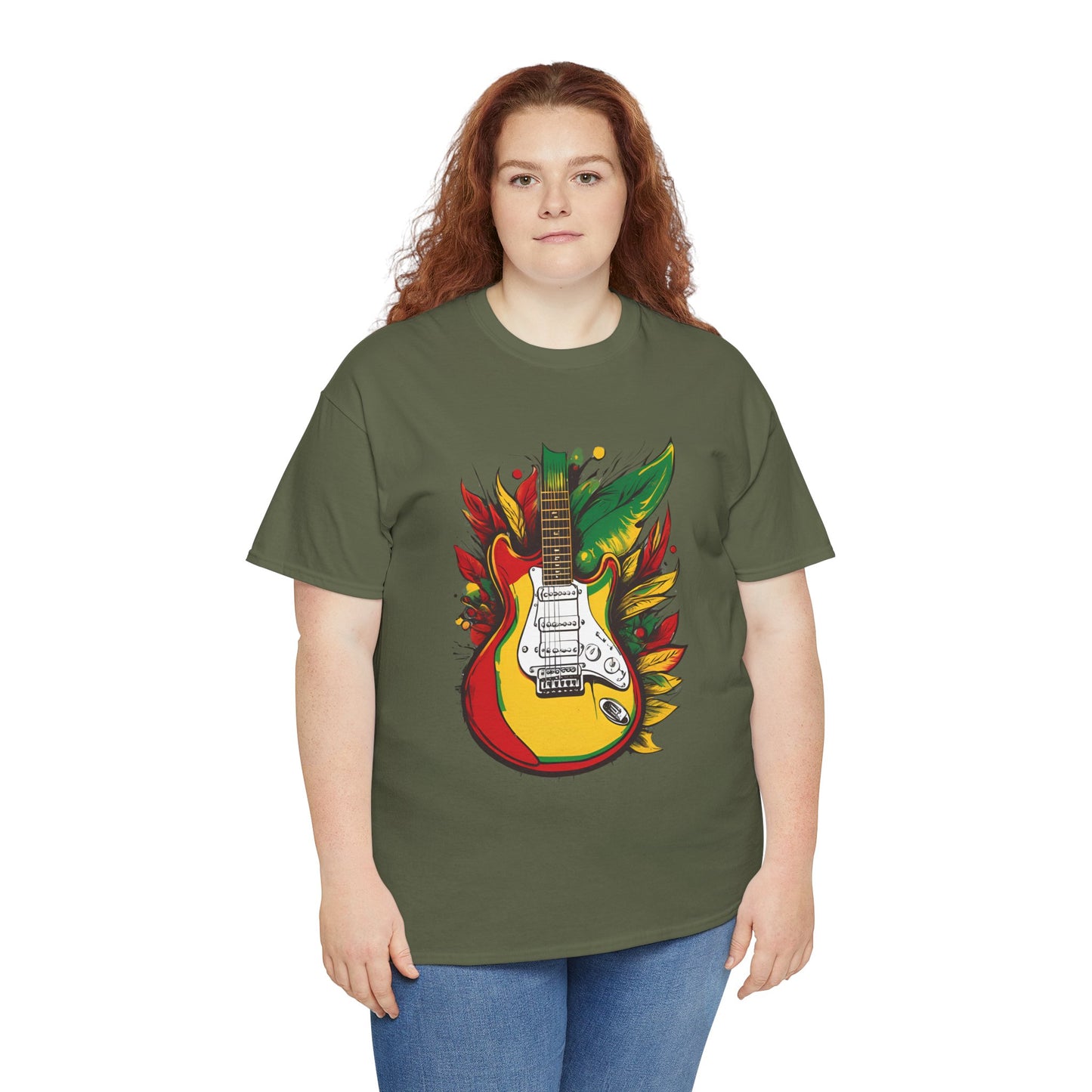 Flaming Electric Guitar Tee — Bold Rock Music Graphic T-Shirt