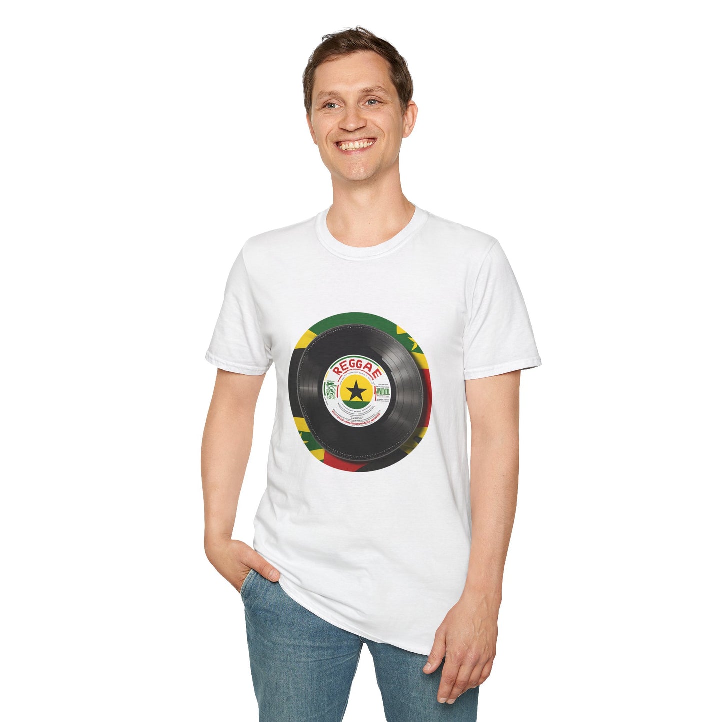 Red Yellow Green Vinyl T-Shirt | Unisex Softstyle