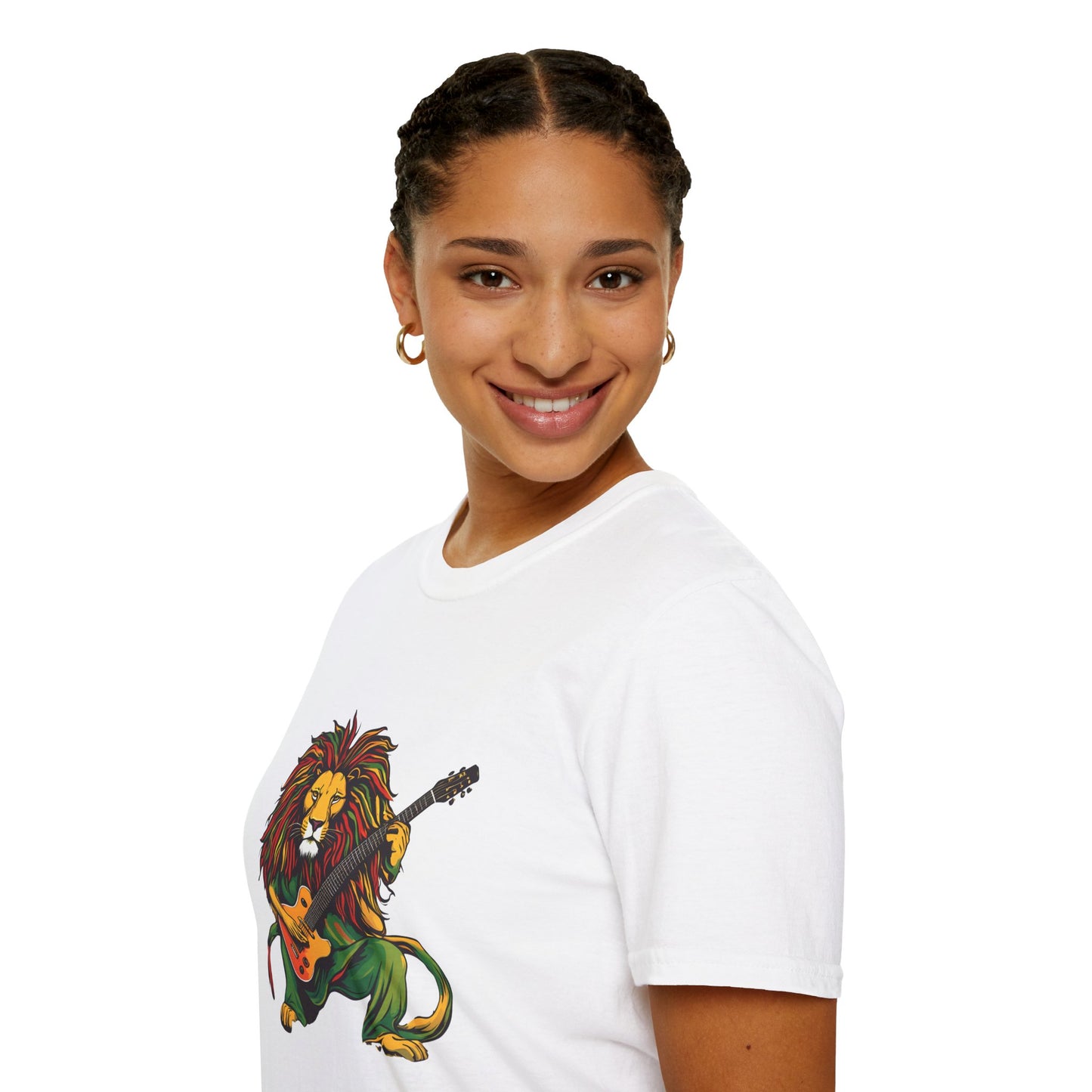 Guitar Reggae Lion T-Shirt | Unisex Softstyle