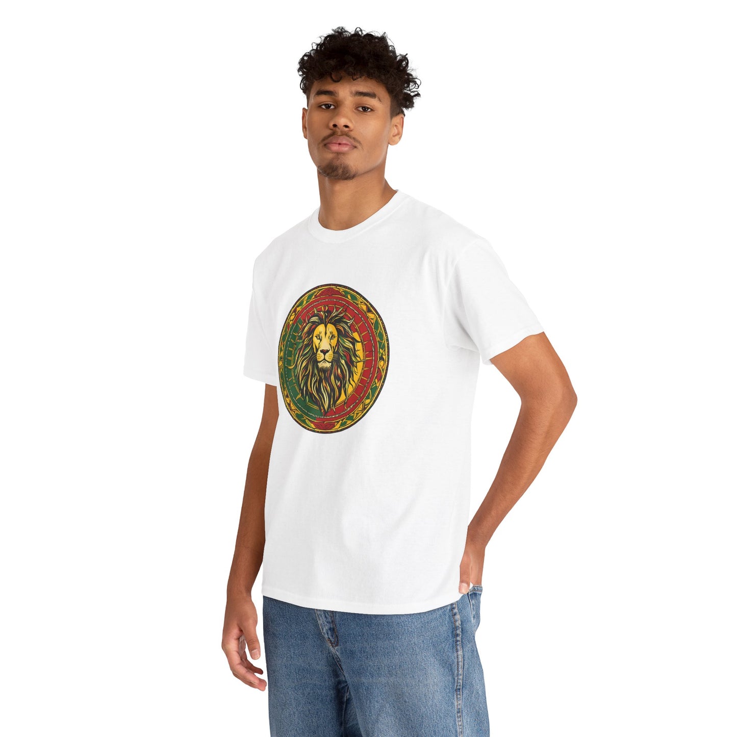 Lion Rasta Circle Tee - Reggae Lion Graphic T-Shirt