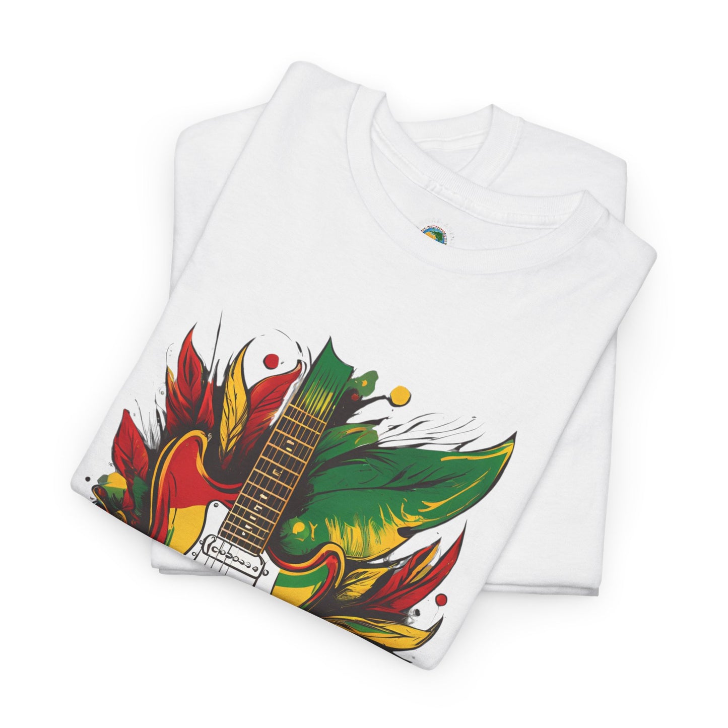 Flaming Electric Guitar Tee — Bold Rock Music Graphic T-Shirt