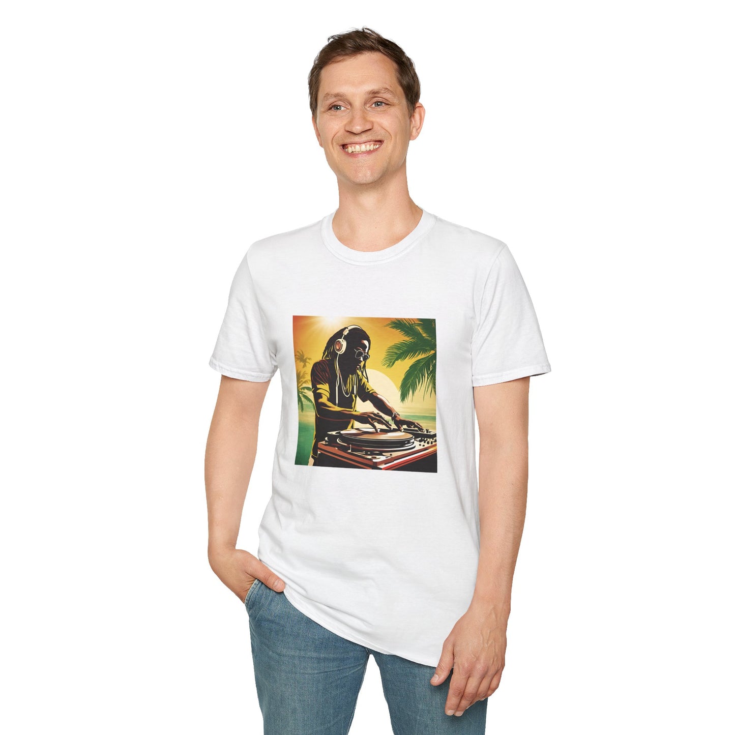 Reggae DJ Beach T-Shirt | Softstyle Unisex