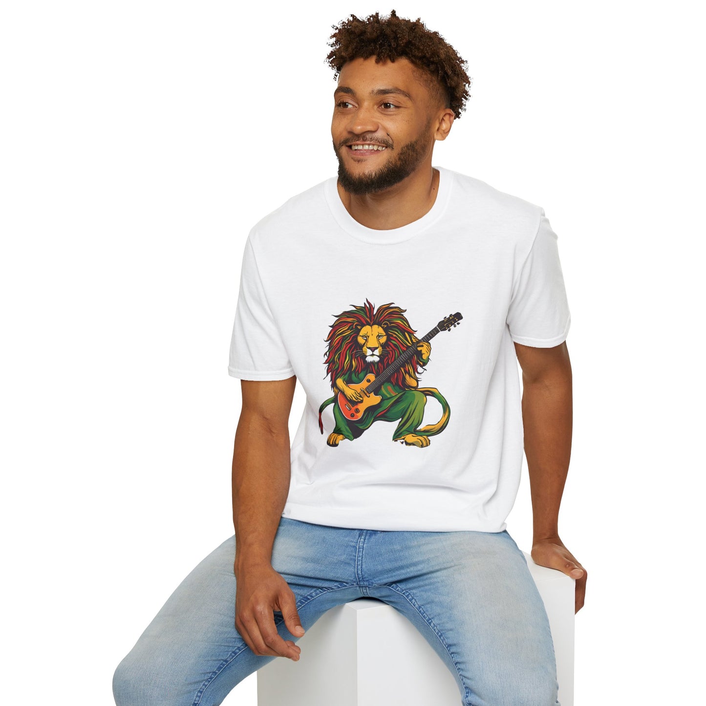 Guitar Reggae Lion T-Shirt | Unisex Softstyle