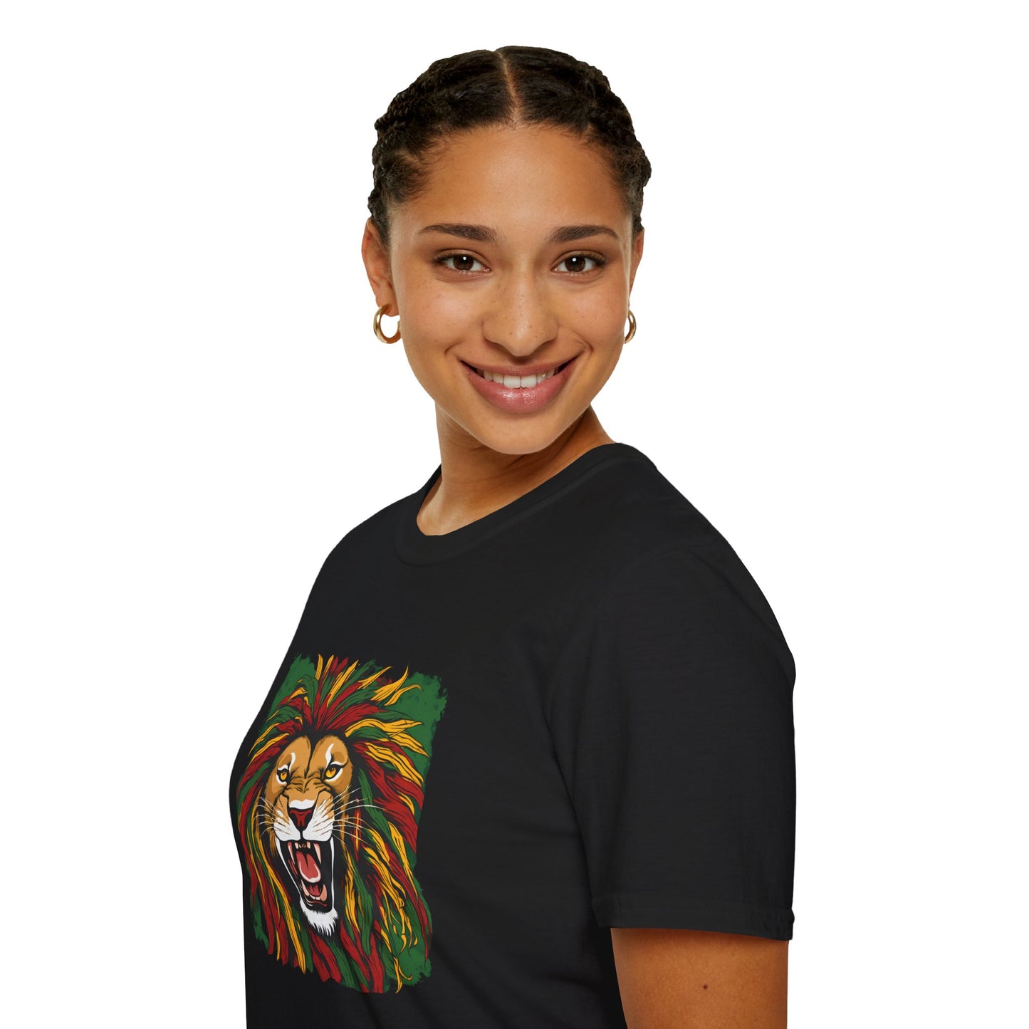 Roaring Reggae Lion T-Shirt | Unisex Softstyle