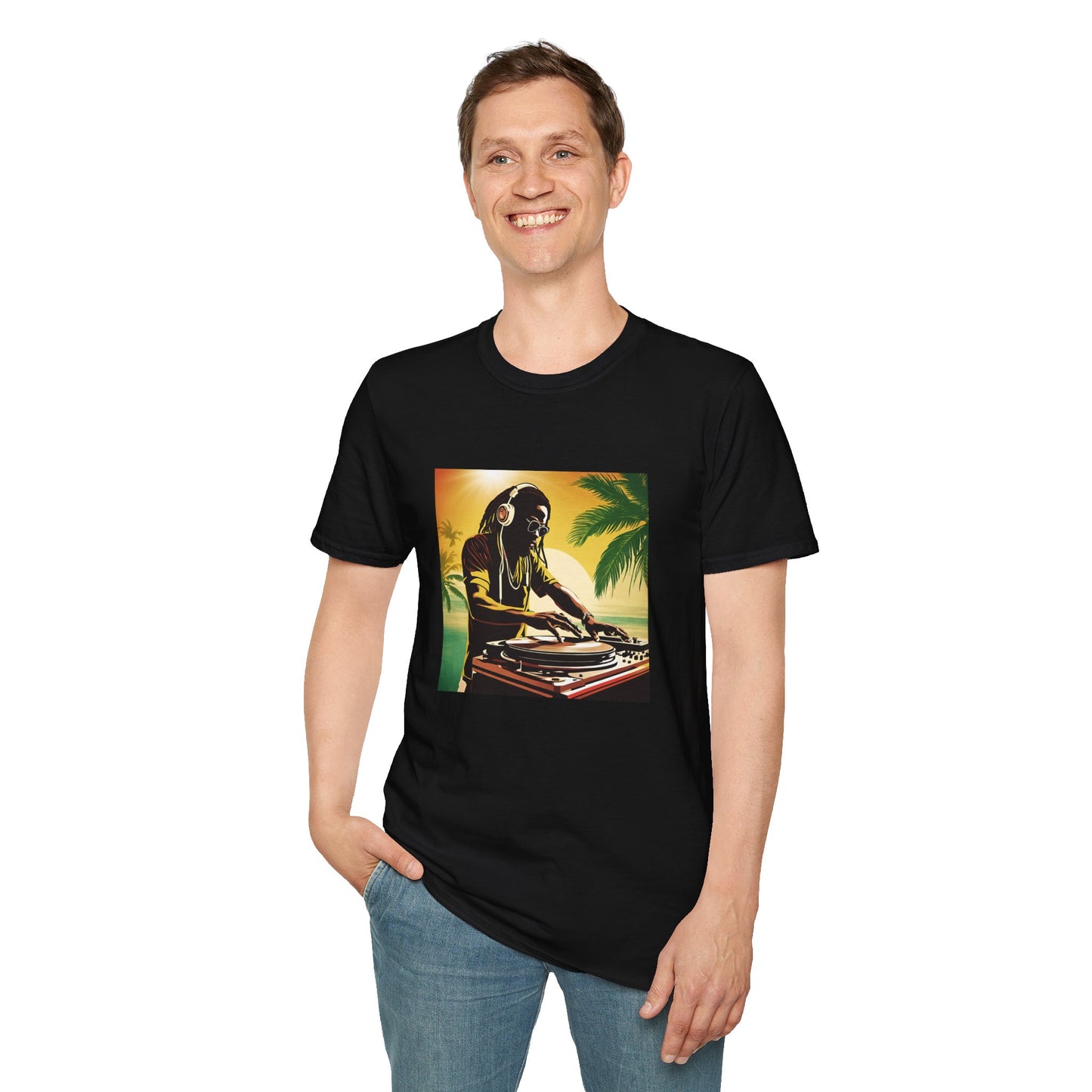 Reggae DJ Beach T-Shirt | Softstyle Unisex