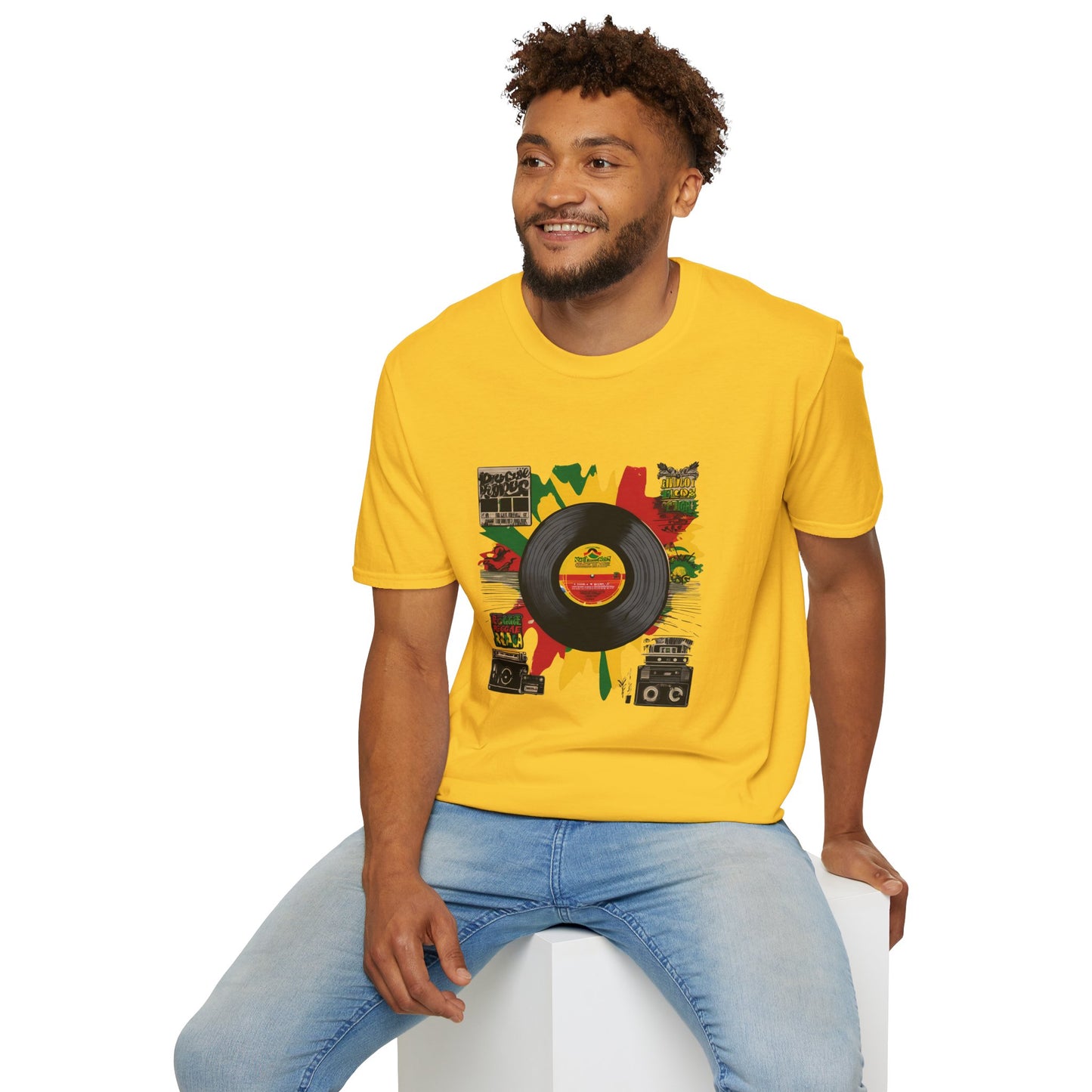 Retro Vinyl Jamaica T-Shirt | Unisex Softstyle